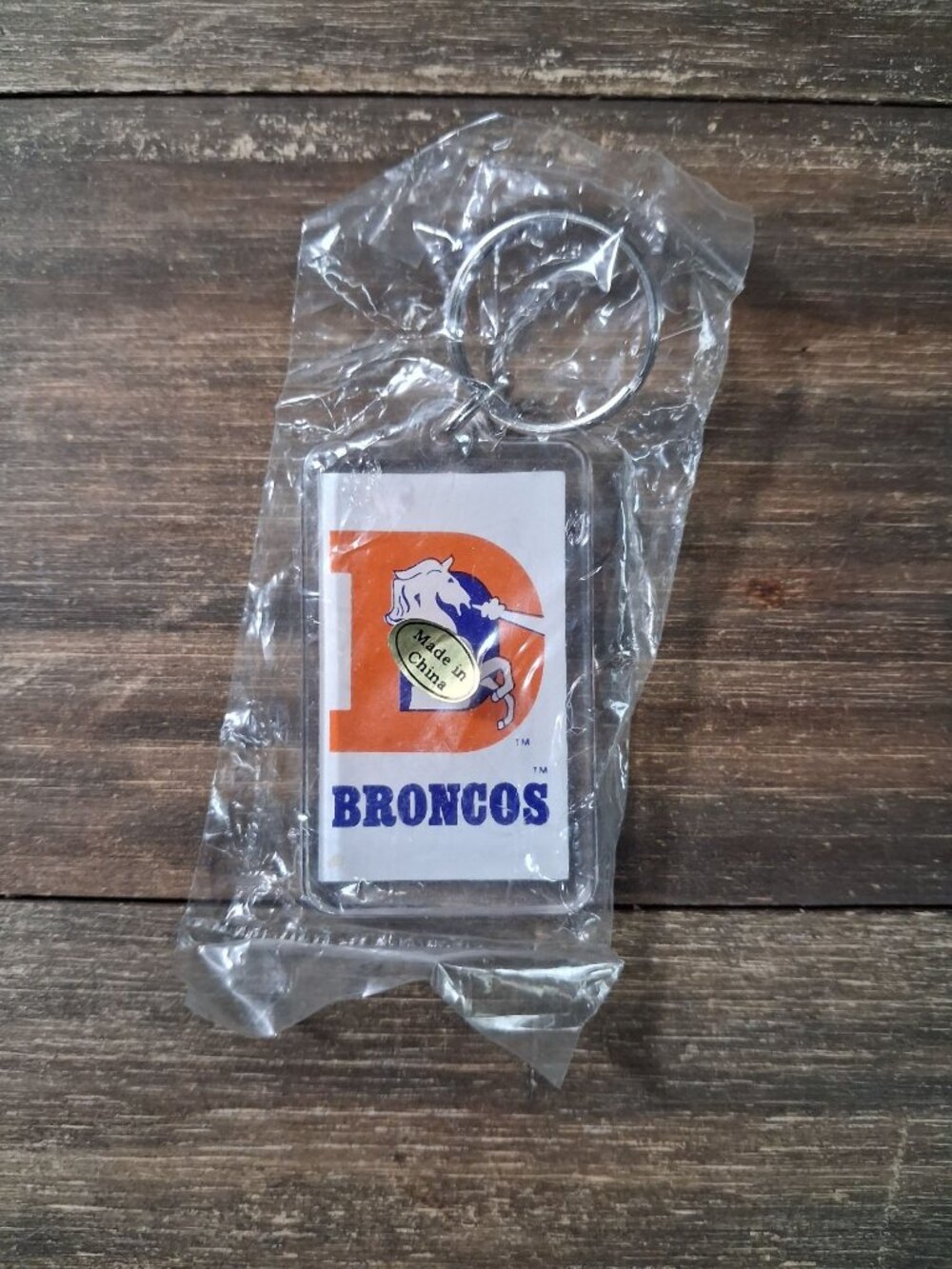 Denver Broncos Bag Charm Tag Farmers Insurance Group Promo Keychain Vintage
